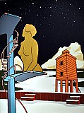 Orange woman with key